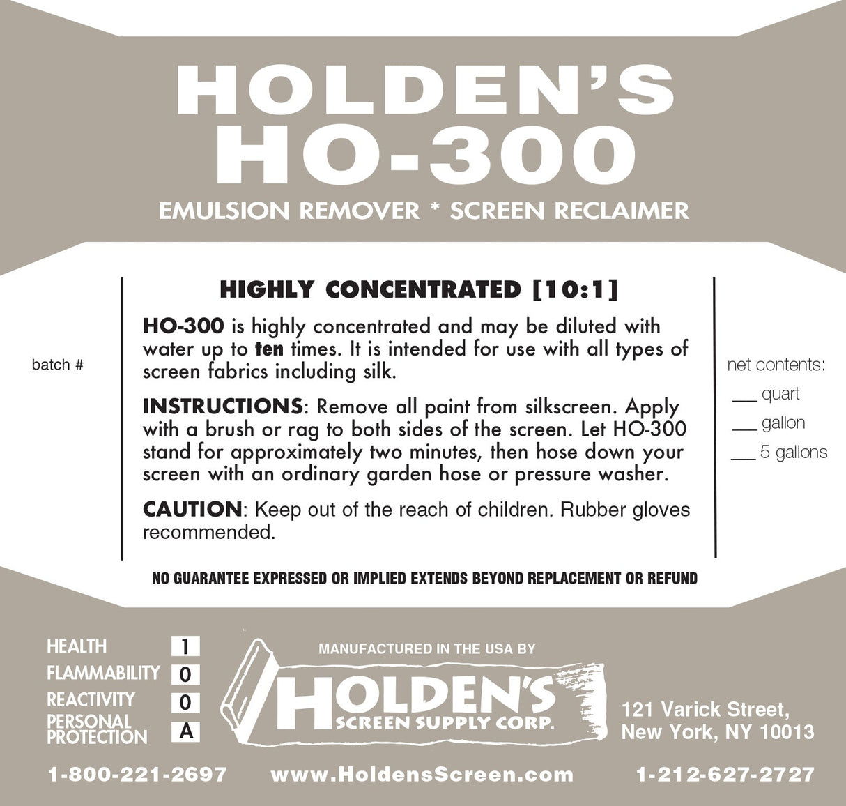 HO-300 Emulsion Reclaimer Emulsion Screen Reclaiming - Fast-Acting Emulsion Remover, Portable Size (Pint)