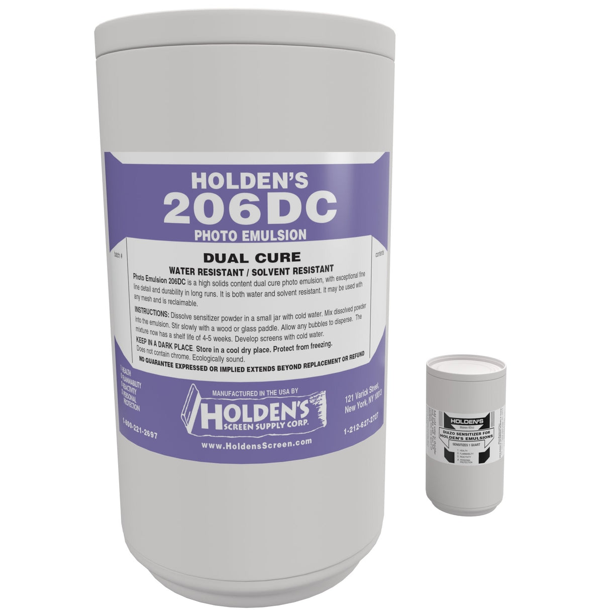 206 DC Dual Cure Photo Emulsion - Water And Oil Resistant, Screen Printing Emulsion (Quart)