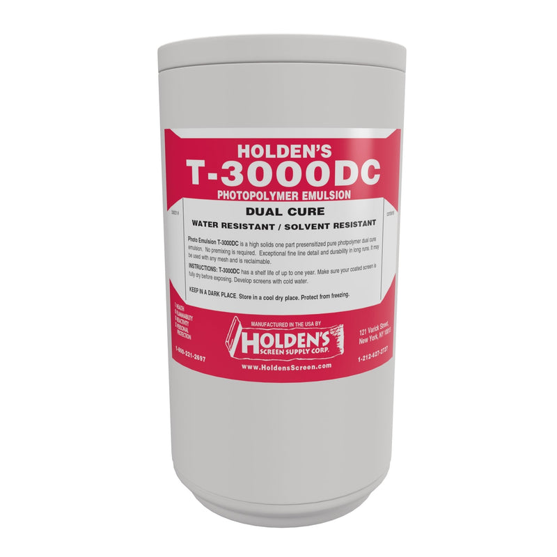 T-3000DC Dual Cure Photopolymer Emulsion - Solvent & Water Resistant Pure SBQ Emulsion, Quart/Gallon (1 Unit)