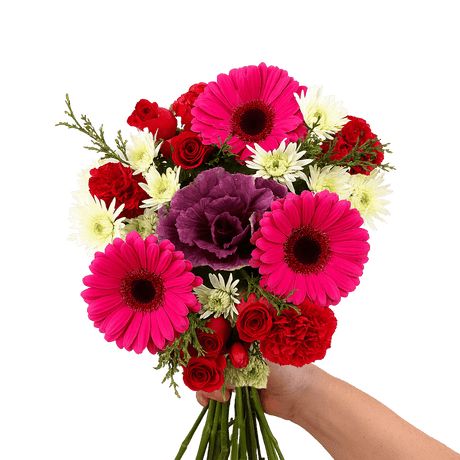 Purple Christmas Flower Bouquets Fresh Holiday Arrangement Set
