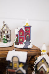 Lighted Holiday House with Battery Powered LEDs Decorative Christmas Village House Ornament