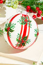 5" Holly Striped Glass Ornament