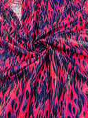 Holographic Flames Nylon Spandex Fabric - Holographic Flames, 58" Width (1 Yard)
