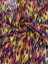 Holographic Flames Nylon Spandex Fabric - Holographic Flames, 58" Width (1 Yard)