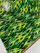 Holographic Flames Nylon Spandex Fabric - Holographic Flames, 58" Width (1 Yard)