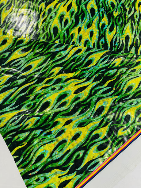 Holographic Flames Nylon Spandex Fabric - Holographic Flames, 58" Width (1 Yard)