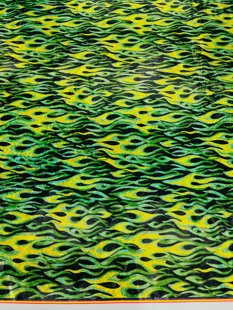 Holographic Flames Nylon Spandex Fabric - Holographic Flames, 58" Width (1 Yard)