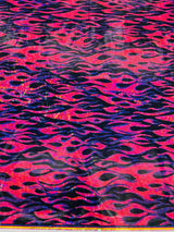 Holographic Flames Nylon Spandex Fabric - Holographic Flames, 58" Width (1 Yard)
