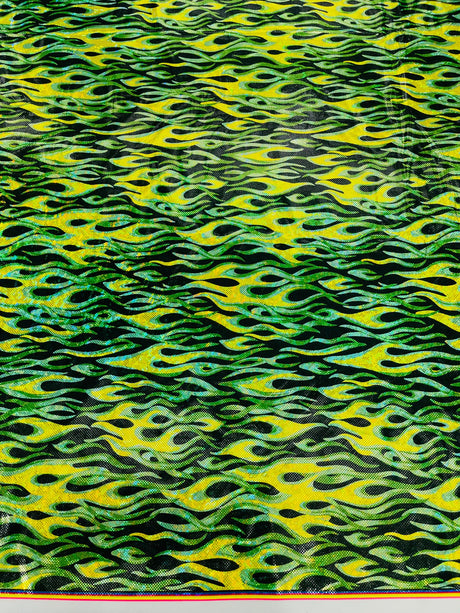 Holographic Flames Nylon Spandex Fabric - Holographic Flames, 58" Width (1 Yard)