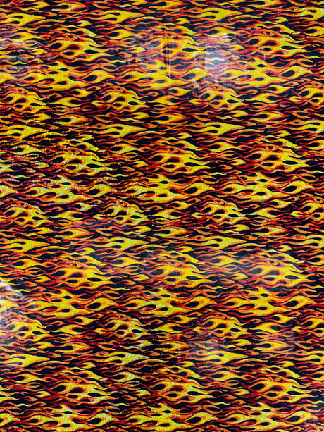 Holographic Flames Nylon Spandex Fabric - Holographic Flames, 58" Width (1 Yard)