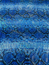 Holographic Snake Foil Printed Spandex Fabric - Multi Color Snake Print, 58" Width (1 Yard)
