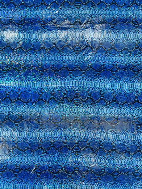 Holographic Snake Foil Printed Spandex Fabric - Multi Color Snake Print, 58" Width (1 Yard)