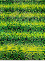 Holographic Snake Foil Printed Spandex Fabric - Multi Color Snake Print, 58" Width (1 Yard)