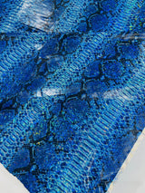 Holographic Snake Foil Printed Spandex Fabric - Multi Color Snake Print, 58" Width (1 Yard)