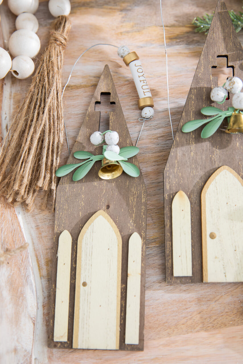 8" Rustic Church Ornament