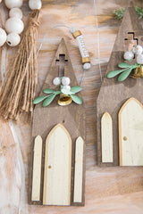 8" Rustic Church Ornament