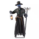 7-ft Gruesome Grounds Animated LED Plague Doctor Halloween Decoration with Motion Sensor