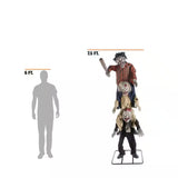 Animated LED Zombie Stack Trio Halloween Decoration with Light Up Eyes 7.5 Feet