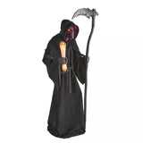 Grave and Bones Animated Fiery Reaper Halloween Decoration 7.5 Feet