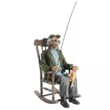 Dead Water Animated LED Fisherman in Rocking Chair Halloween Decoration 65 Feet
