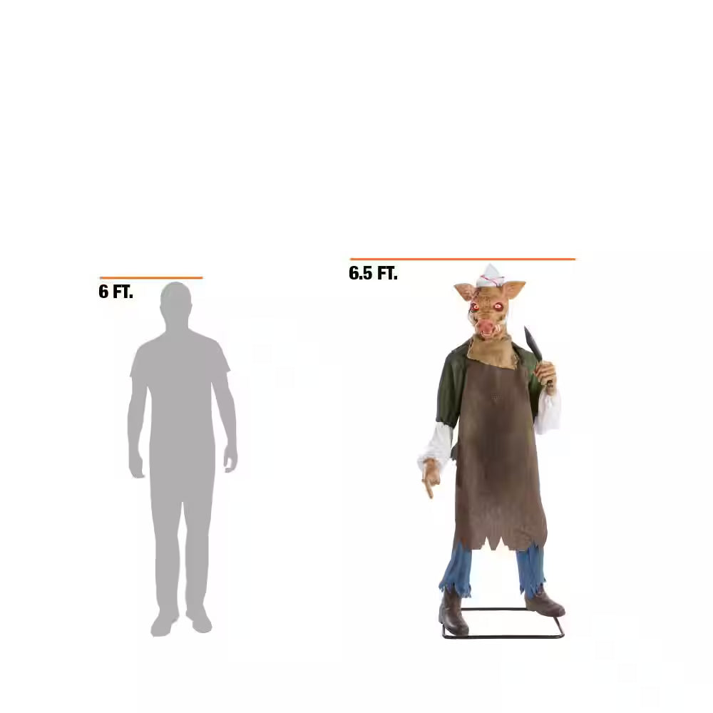 6.5-ft Gruesome Grounds Animated LED Butcher Halloween Decoration