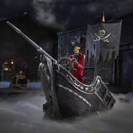 Dead Water Animated LED Pirate Ship Halloween Decoration 9.5 Feet