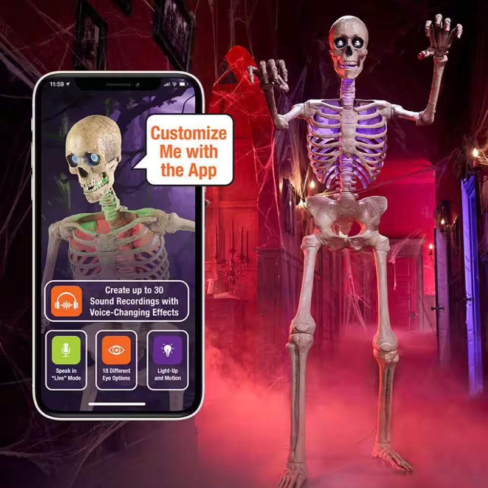Controlled Ultra Skelly Animated LED Skeleton Halloween Decoration 6.5 Feet