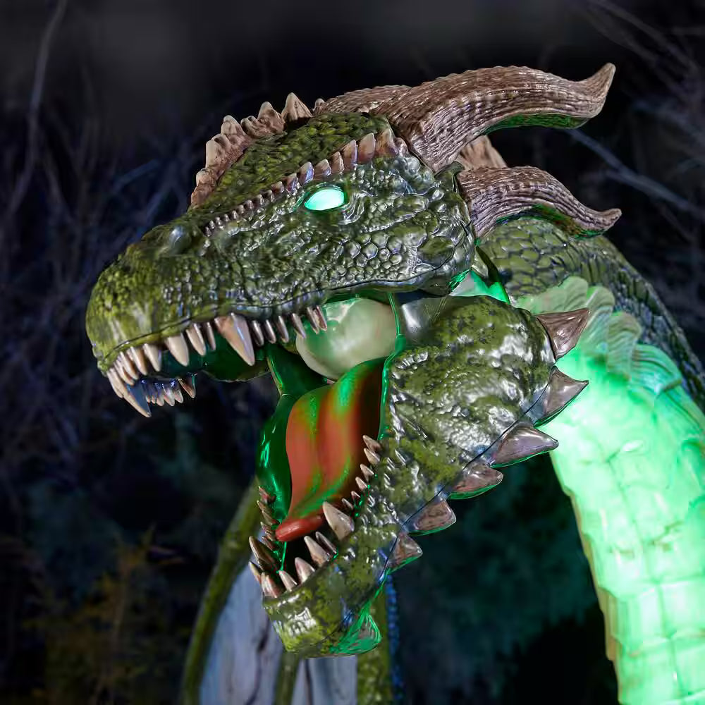 Gruesome Grounds Color Changing LED Wyvern Animated Dragon Halloween Decoration 8 Feet