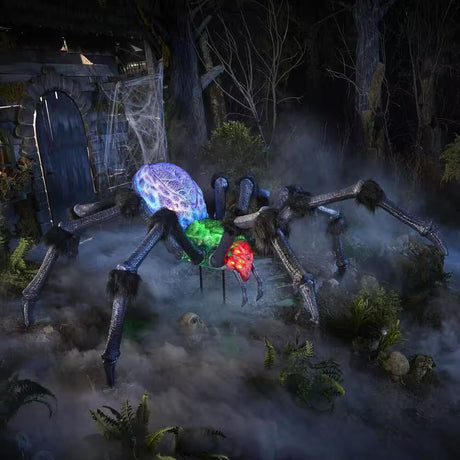 Gruesome Grounds Giant LED Arachnophobia Spider Halloween Decoration 9.5 Feet