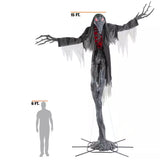 Grave and Bones Giant Animated LED Gally Crow Halloween Decoration 15 Feet