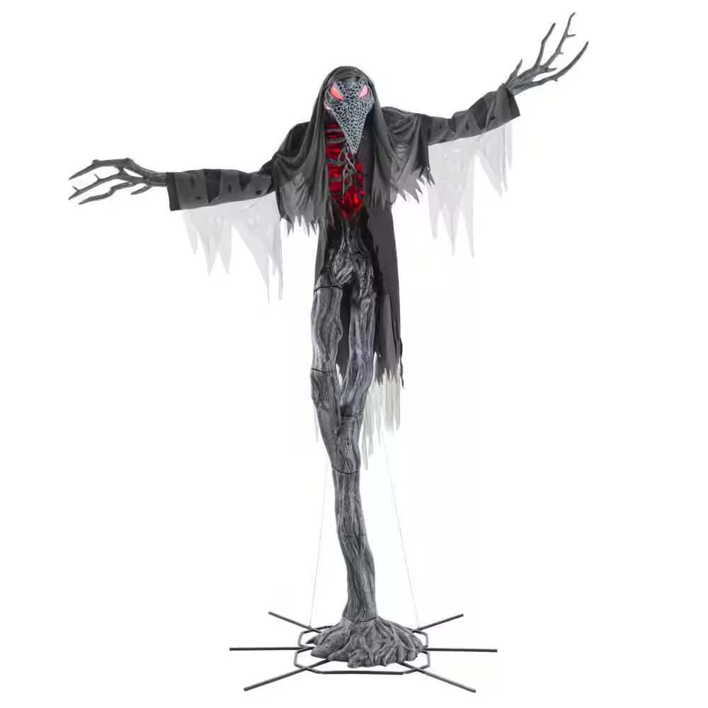 Grave and Bones Giant Animated LED Gally Crow Halloween Decoration 15 Feet