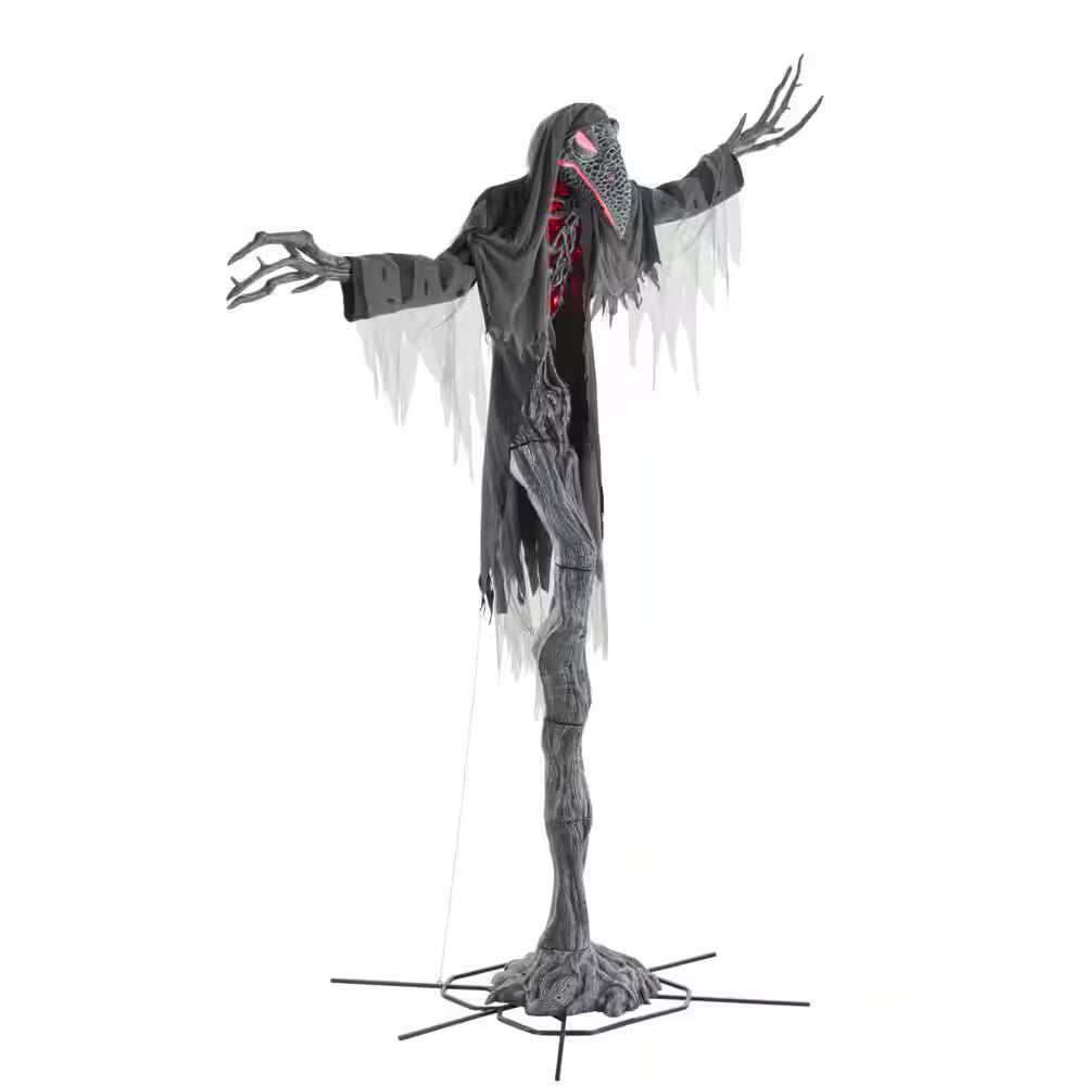 Grave and Bones Giant Animated LED Gally Crow Halloween Decoration 15 Feet