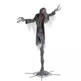 Grave and Bones Giant Animated LED Gally Crow Halloween Decoration 15 Feet