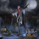 Grave and Bones Giant Animated LED Gally Crow Halloween Decoration 15 Feet