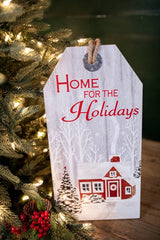 15.75” Wood Holiday Hanging Sign