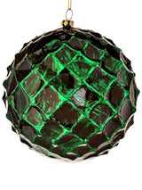 12cm Emerald Honeycomb Christmas Ball Ornament