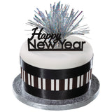 Holographic Silver Spray Mylar Celebration cake and cupcakes picks - set of 24
