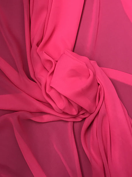 Hot Pink Chiffon Fabric - Hot Pink, Sheer, 59"-60" Width (1 Yard)