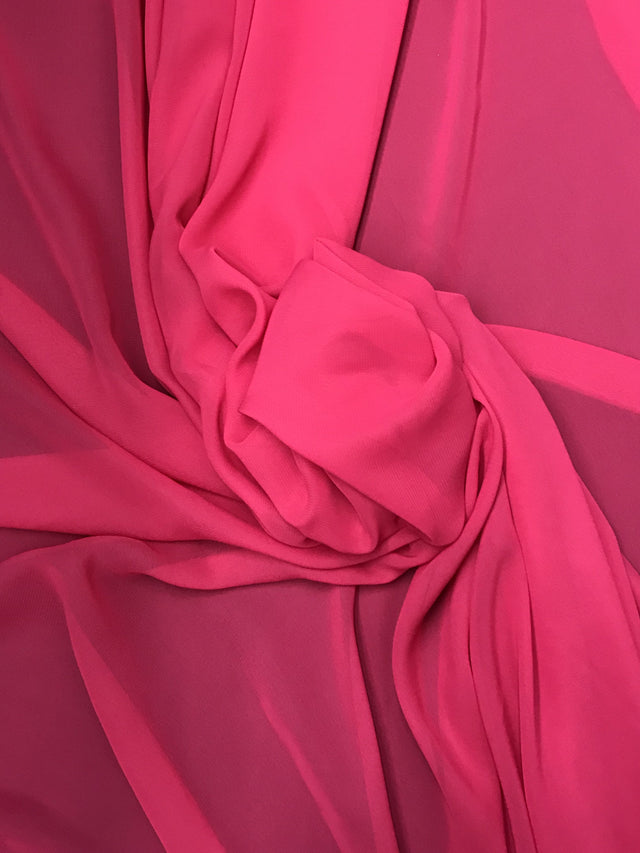 Hot Pink Chiffon Fabric - Hot Pink, Sheer, 59"-60" Width (1 Yard)