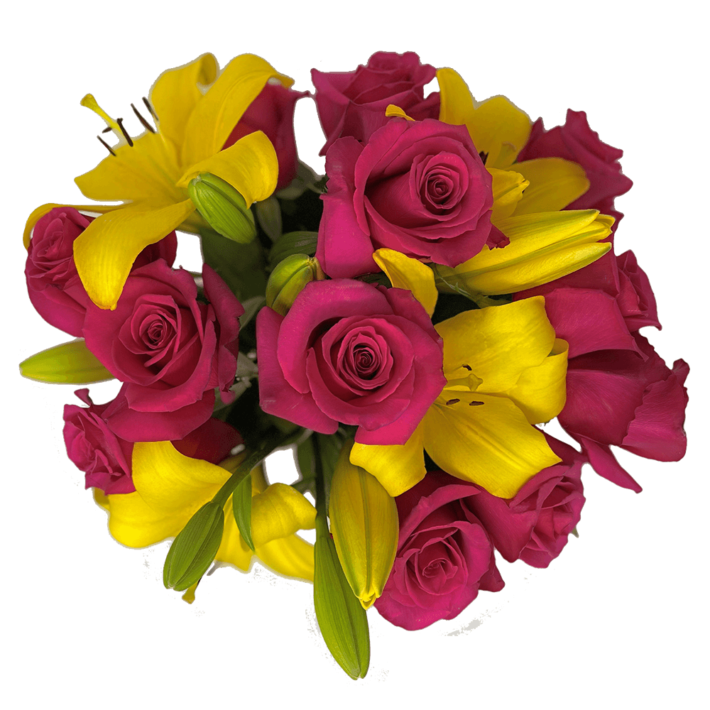 Deluxe Rose & Lily Fresh Flower Bouquet for Gifts & Decor