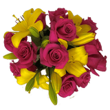 Deluxe Rose & Lily Fresh Flower Bouquet for Gifts & Decor