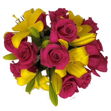Deluxe Rose & Lily Fresh Flower Bouquet for Gifts & Decor