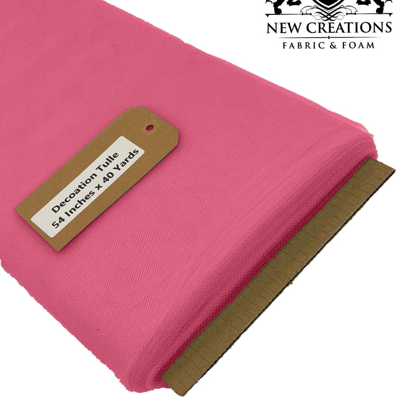 Hot Pink Tutu Tulle Fabric - Hot Pink Sheer Netting, 54" Width (5 Yards)