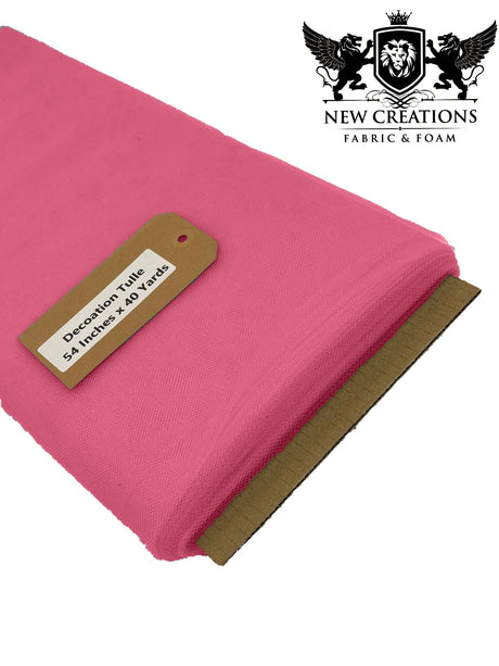 Hot Pink Tutu Tulle Fabric - Hot Pink Sheer Netting, 54" Width (5 Yards)