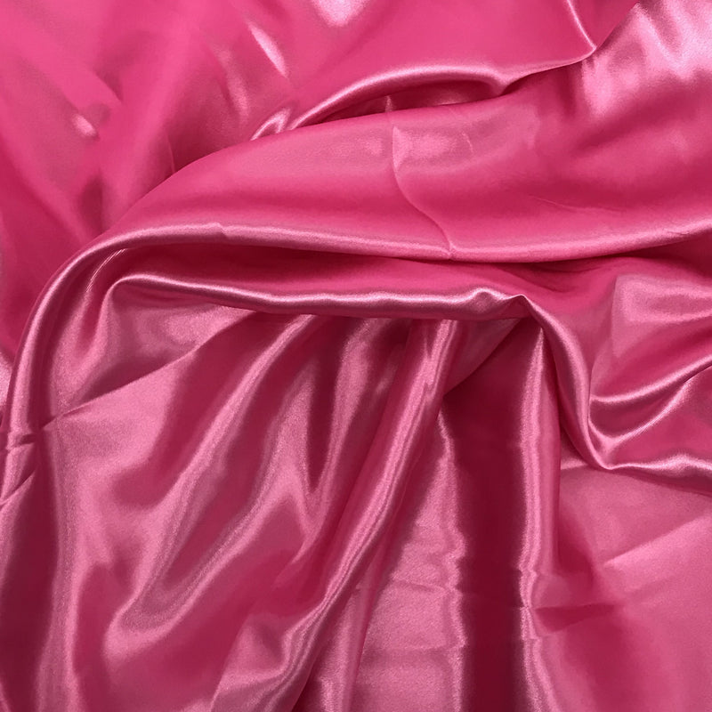 Hot Pink Medium Satin Polyester Fabric - Hot Pink, Satin, 58"-60" Wide (1 Yard)