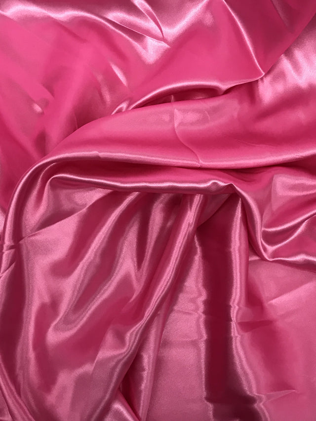 Hot Pink Medium Satin Polyester Fabric - Hot Pink, Satin, 58"-60" Wide (1 Yard)