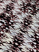 Hot Rod Flame Nylon Spandex Fabric - Holographic Flame Print, 58" Width (1 Yard)