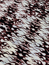 Hot Rod Flame Nylon Spandex Fabric - Holographic Flame Print, 58" Width (1 Yard)