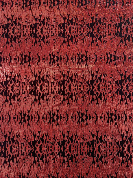Hot Rod Flame Nylon Spandex Fabric - Holographic Flame Print, 58" Width (1 Yard)