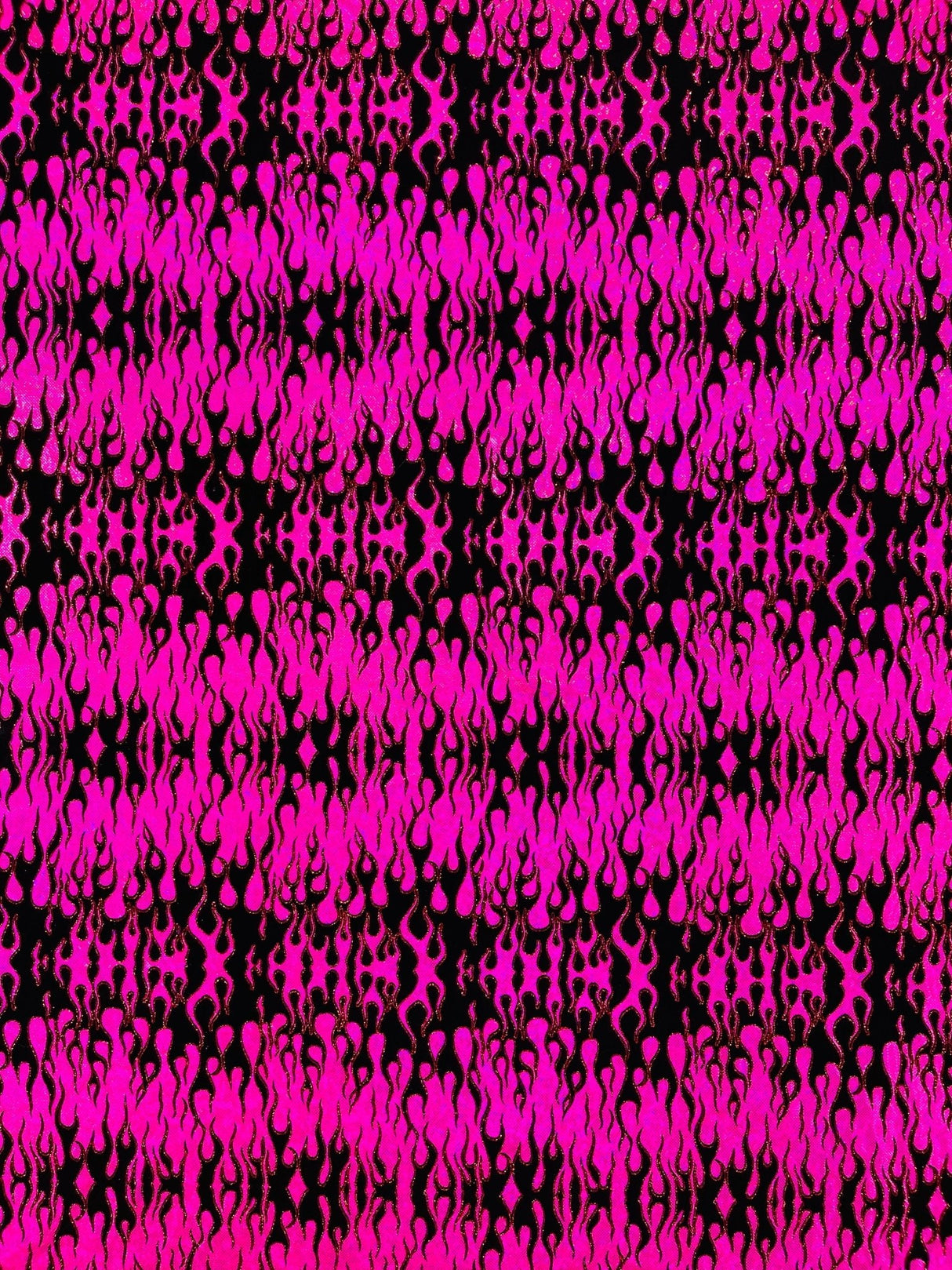 Hot Rod Flame Nylon Spandex Fabric - Holographic Flame Print, 58" Width (1 Yard)